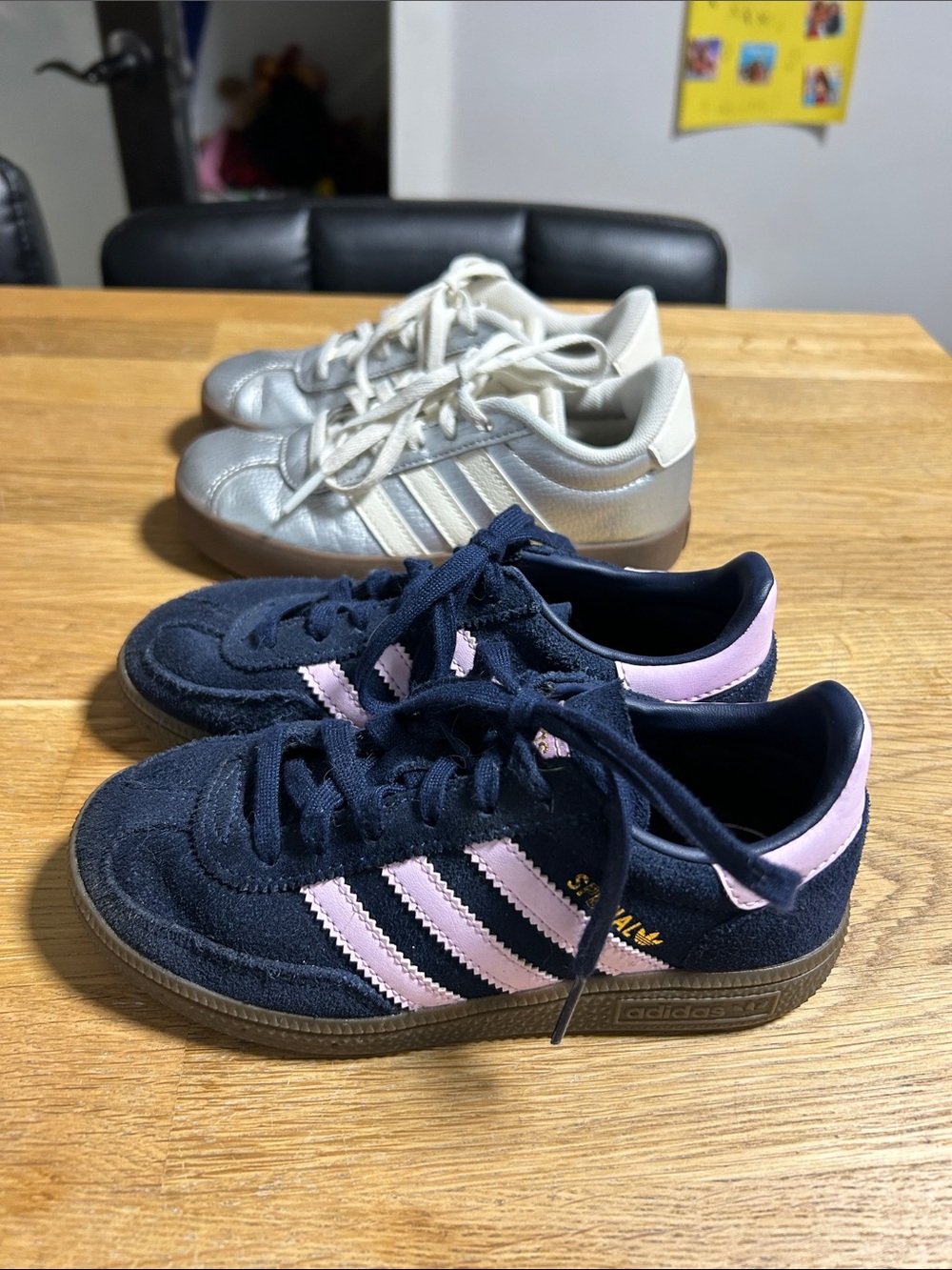adidas Navy Suede Sneakers with Pink Stripes 2 pairs sz 12